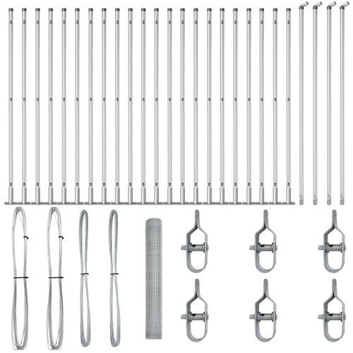 vidaXL Heksagonalna Ograda 1.2x50 m Pocinčani Čelik, Ogradni Stupovi s Temeljima 13 kom Ø32mm 68.5cm Pocinčani Čelik Cijene