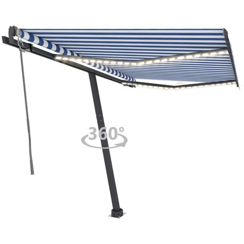  Automatska tenda sa senzorom LED 300x250 cm plavo-bijela Cijene