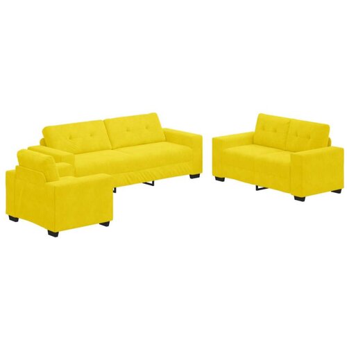  Set sofe od 3 dijela s jastucima žute boje od bar&amp;scaron;una Slike