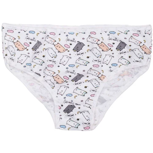 Fashion Hunters Ecru briefs for girls with print