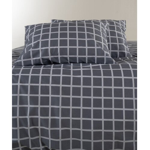 Mila Home Luxury Siva posteljina za krevet za jednu osobu od renforce pamuka 140x200 cm Linear Calm Geometric &amp;ndash; Slike