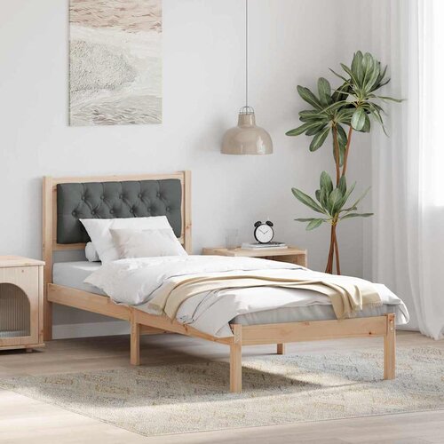  Krevetna konstrukcija Tamno siva 75 x 190 cm Čvrsto borovo drvo Cijene