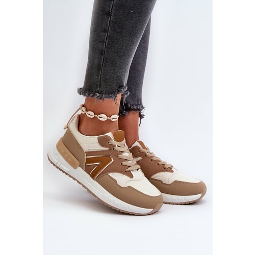Kesi Women's sneakers made of eco leather, brown Vinelli Slike