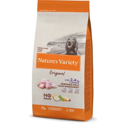 Nature's Variety suva hrana sa ukusom ćuretine za odrasle pse original gf medium adult 12kg Slike