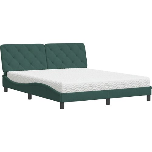 vidaXL Krevet s madracem tamnozeleni 160x200 cm baršunasti Cene