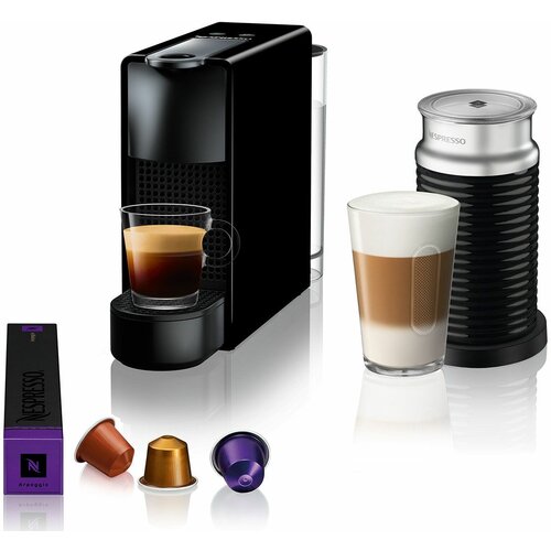 Nespresso essenza mini black & aeroccino aparat za kafu Slike