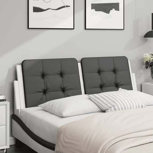 VidaXL Jastuk za uzglavlje crno-bijeli 140 cm od umjetne kože Slike