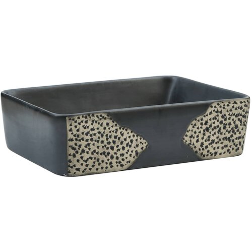 Maison Chic Umivalnik - Kopalna umivalnik Nadpultni črn pravokoten 46x35,5x13 cm keramika, (21684679) Cene