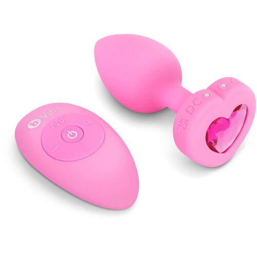 b-Vibe Vibrating Heart Plug S/M Pink Cene
