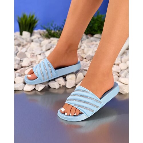Resti Blue women's flip-flops with zircons Erikis - Footwear Cene