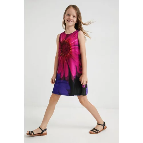 Desigual Dječja haljina boja: ljubičasta, mini, širi se prema dolje