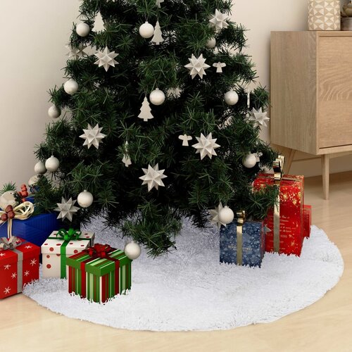 VidaXL Podloga za božićno drvce bijela 122 cm od umjetnog krzna Slike
