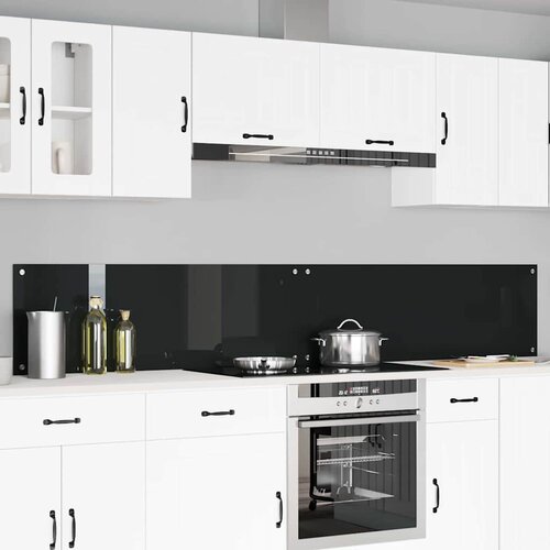  Kuhinjski zid 2 pcs Crna 120 x 40 cm Staklo otporno na udarce Cijene