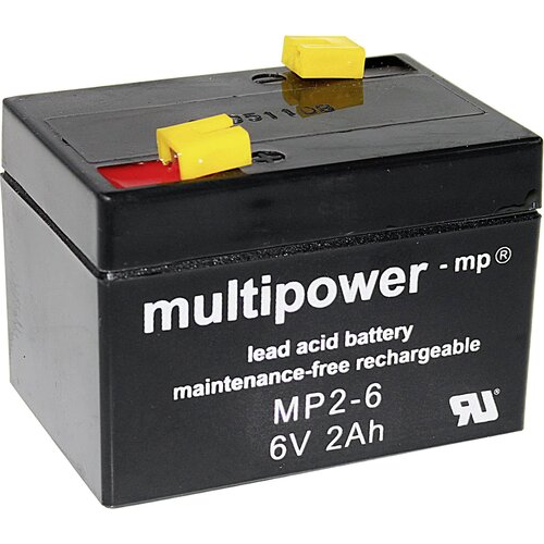 Multipower Svinčev akumulator 6 V 2 Ah MP2-6 A9620 svinčevo-koprenast (AGM) 75 x 53 x 51 mm plo&scaron;čati vtič 4.8 mm brez vzdrževanja, (20438132) Cene
