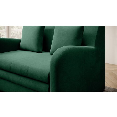 ELTAP Zelena žametna raztegljiva sedežna garnitura 130 cm Ario &amp;ndash; Slike