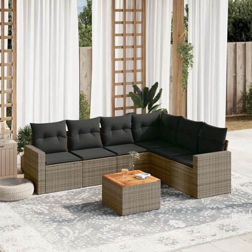 vidaXL 7-dijelni set vrtnih sofa sivi od poliratana Cijene