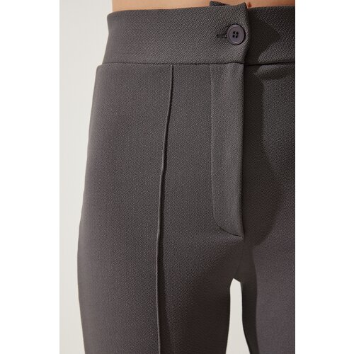  Women's Smoky High Waist Lycra Casual Knitted Trousers Cene