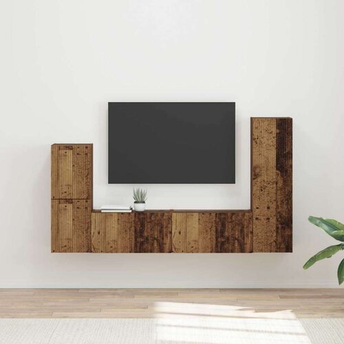  Set TV komoda Zidne 4 pcs Staro drvo Konstruirano drvo Cene