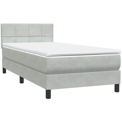 Box Spring krevet s madracem svijetlo sivi 80x210 cm bar&amp;scaron;un Slike