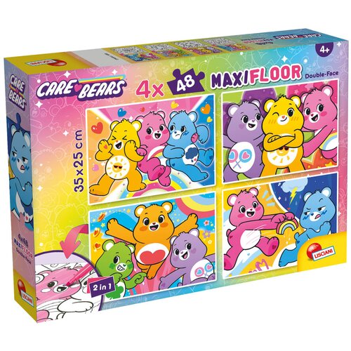 Lisciani Puzzle Care Bears Maxifloor, Dvostarne, 4x48 dijelova Slike