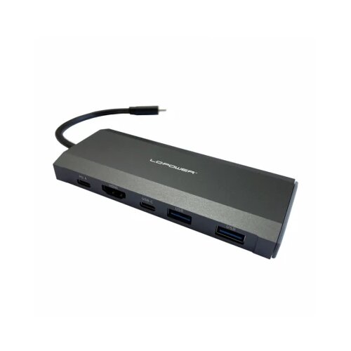 LC Power usb LC-HUB-C-MULTI-7-M2 usb external type c HUB/M.2 encloser 2xUSB-A /1XUSB-C-PD /1xHDMI antracit Cene