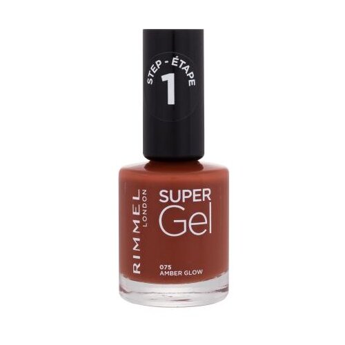 Rimmel London Super Gel STEP1 gel lak za nohte 12 ml Odtenek 075 amber glow Slike