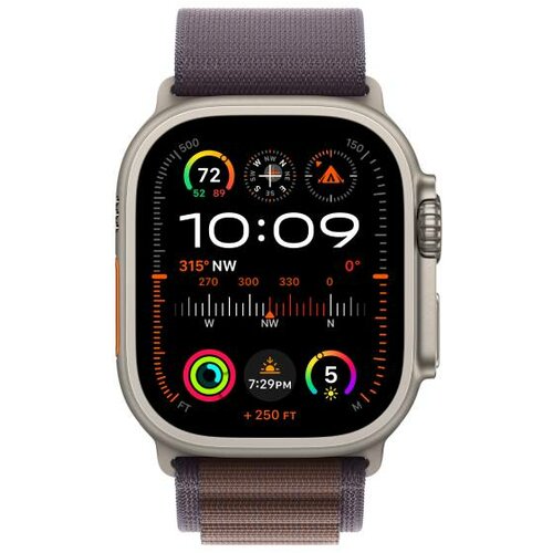 Apple watch ultra 2 gps MRER3SE/A + cellular, 49mm titanium case with indigo alpine loop - small Slike