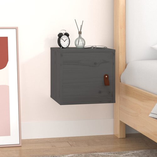 VidaXL zidni ormarić sivi 31,5 x 30 x 30 cm od masivne borovine Slike