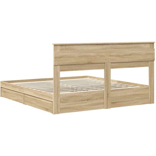  Krevet s od storage Sonoma hrast 180 x 200 cm Konstruirano drvo Slike