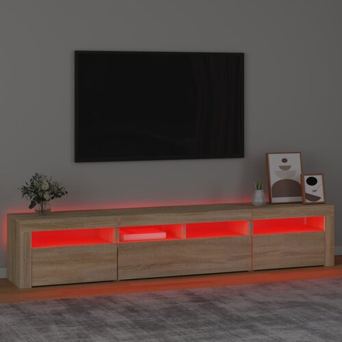  ormarić s LED svjetlima boja hrasta sonome 210x35x40 cm Slike