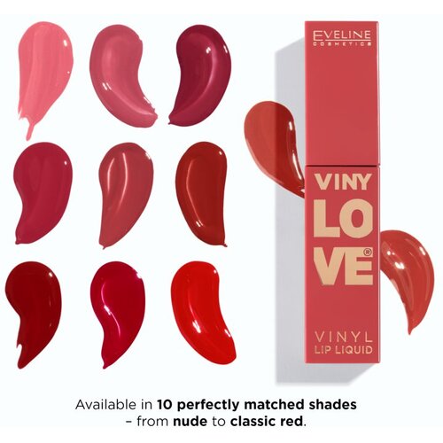 Eveline Cosmetics VINY LOVE Vinyl Lip Liquid dolgoobstojna tekoča &amp;scaron;minka odtenek 01 4 ml Slike