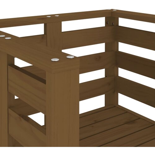  Vrtne stolice 2 kom boja meda 61,5x53x71 cm od masivne borovine Slike