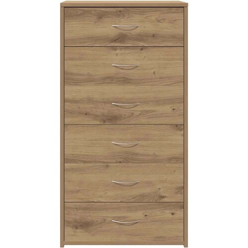 VidaXL Komoda s 6 predali artisan hrast 50x34x96 cm iverna plo&amp;scaron;ča Slike