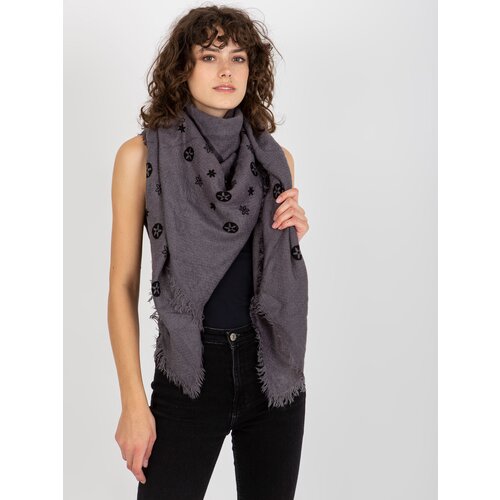 Fashion Hunters Women's scarf with print - gray Slike