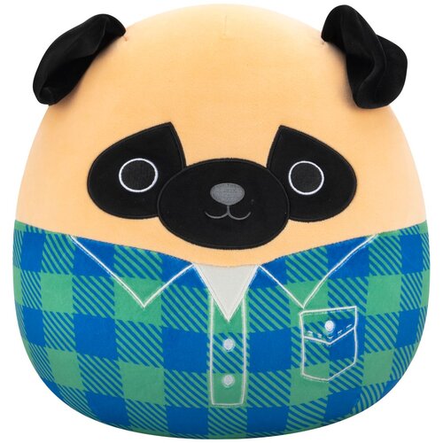 Squishmallows Prince rjavi mops v karirasti srajci, 30 cm Cene