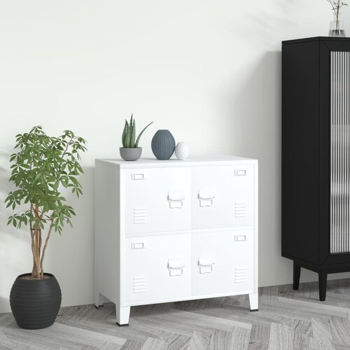 VidaXL arhivska omarica bela 75x40x80 cm jeklo Slike