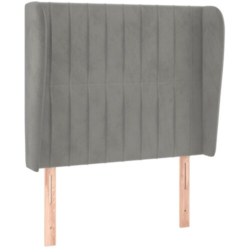  Uzglavlje s u&amp;scaron;ima svjetlosivo 83 x 23 x 118/128 cm bar&amp;scaron;unasto Slike