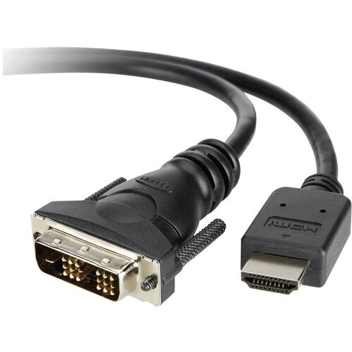 Belkin DVI / HDMI adapterski kabel DVI-D 18+1-polni vtič\, HDMI-A vtič 1.80 m črna F3Y005BT1.8M pozlačeni konektorji\, lahko se privije DVI kabel, (20417714) Cene