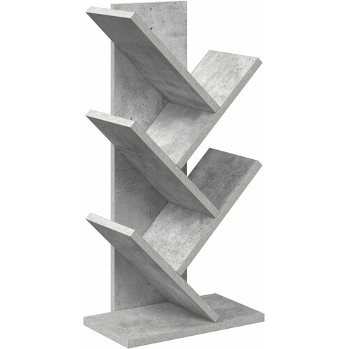  Polica za knjige drvo 4-razine 30 x 18 x 60 cm Betonska siva Slike