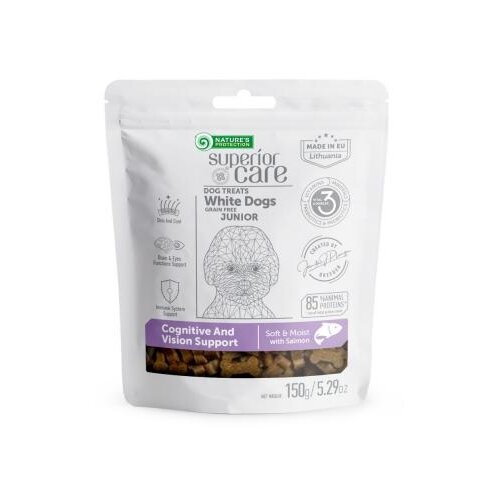 Nature's Protection Superior Care White dog poslastice za pse Sensitive Care Junior All Breeds - Salmon 150g Cene