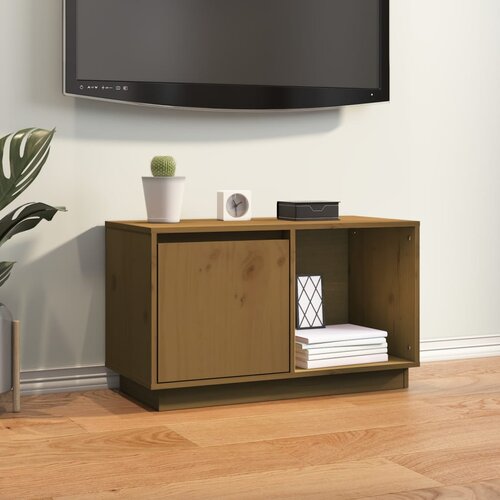 vidaXL TV omarica medeno rjava 74x35x44 cm trdna borovina Cene
