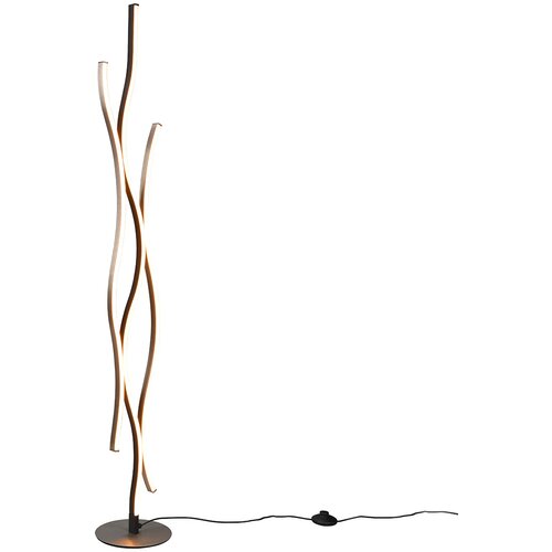 Trio Leuchten Design vloerlamp zwart met zilver incl. LED dimbaar - Blaze Cene