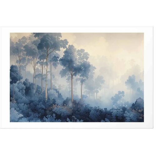  Plakat - Forest in Misty Blue Shades 42x29.7 Bez okvira s margom Cijene
