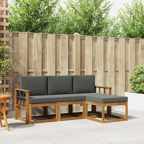  Set vanjskih sofa 4 kom. Prirodna i antracit Cene