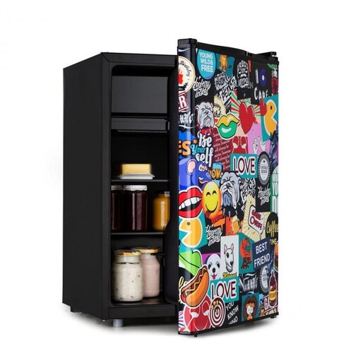 Klarstein Cool Vibe 72+, hladilnik, F, 72 litrov, VividArt Concept, stil stickerbomb Cene