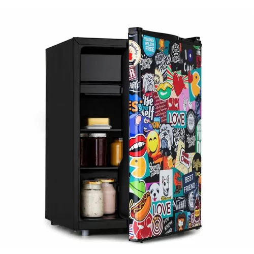 Klarstein Cool Vibe 72+, hladilnik, F, 72 litrov, VividArt Concept, stil stickerbomb