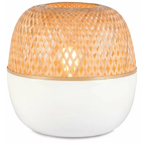 Good&Mojo Bijelo-smeđa stolna lampa od bambusa Good & Mojo Mekong, visina 33 cm
