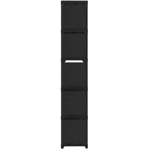 Police za izlaganje s 15 kocki crne 103x30x175,5 cm od tkanine Slike