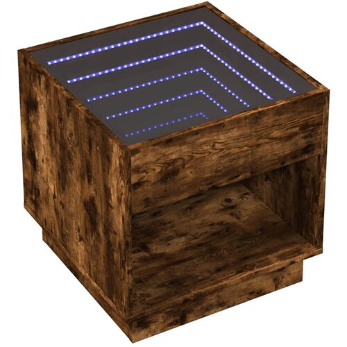  Noćni ormarić s beskonačnim LED boja hrasta 50x50x50 cm Slike
