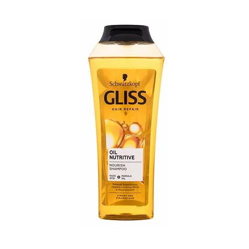 Schwarzkopf Gliss Kur Oil Nutritive obnovitveni šampon za dolge lase z razcepljenimi konicami 400 ml za ženske